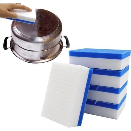1/2/4/6Pcs Blue Magic Sponge Emery Sponge Cleaning Tool Dish Pot Cleaning Brush Melamine Sponge Cleaner Rust Remover Brush