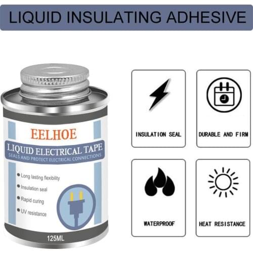 125ml Liquid Insulation Electrical Tape Tube Paste Fast Dielectric Anti-UV Coating Dry Waterproof Tape D7D7