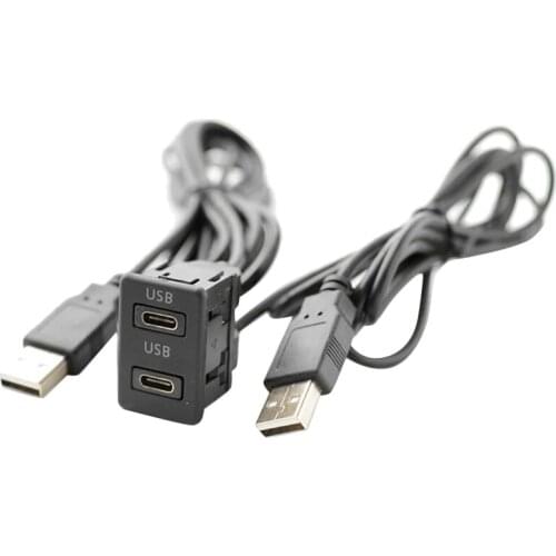 150CM Car Universal Dual Flush Mount Two TAPYC Port Extension Cable Lead Mounting Panel TAPYC Cable Adapter