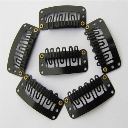 20 Pcs/lot 32mm U Shape Blonde/Brown/Black Snap Clip For Hair Extension Wig Weft Hairpins Women Girls Hair Styling Tools