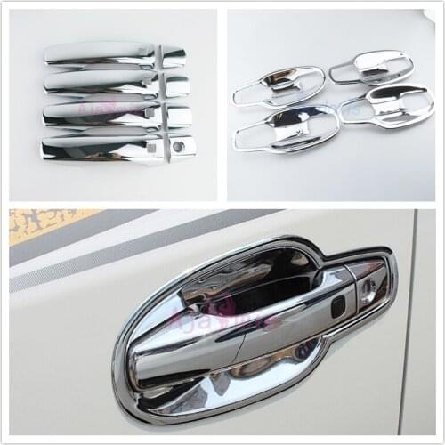 2008-2015 Door Handle Bowls Insert Trim Overlay Panel Frame Kit Chrome Car-Styling For Toyota Land Cruiser 200 Accessories