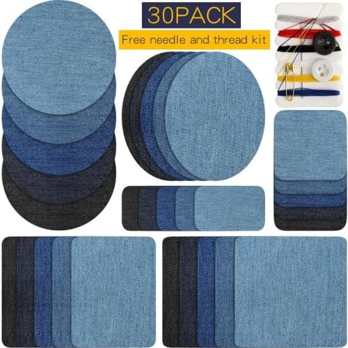 5 sets/lot Sweater Shirt Elbow Sleeve Patch Knee Patches Black Blue Denim Applique Clothes Iron on Patch Sewing Accessories