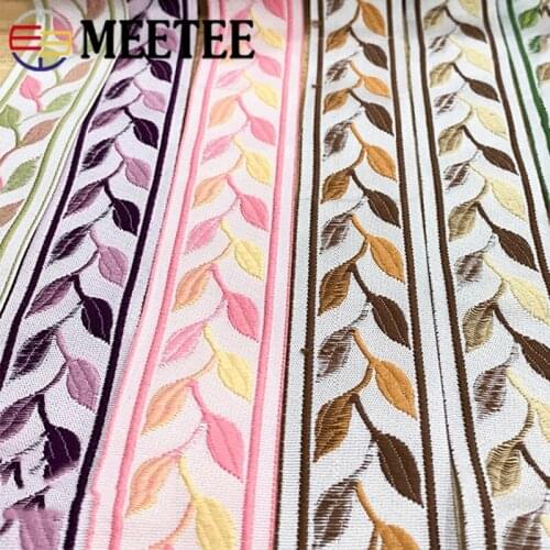Meetee 4Meters 35mm Polyester Jacquard Webbings For Clothes Belt Bag Straps Lace Ribbons Trims DIY Garment Sewing Accessories