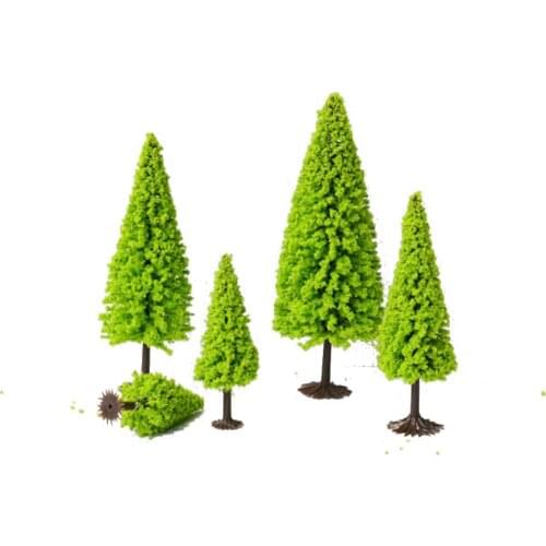 50PCS/LOT Light Green Iron Wire Pine Miniature Model Scale Tree Wire Trees Ho Scale Model Train Layout