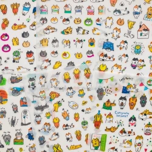 6 pcs/set Cute Leisure Cat Life Korean Fashion Stickers Scrapbooking Diy Journaling Stationery Sticker Diary Sticker Pack Kawaii