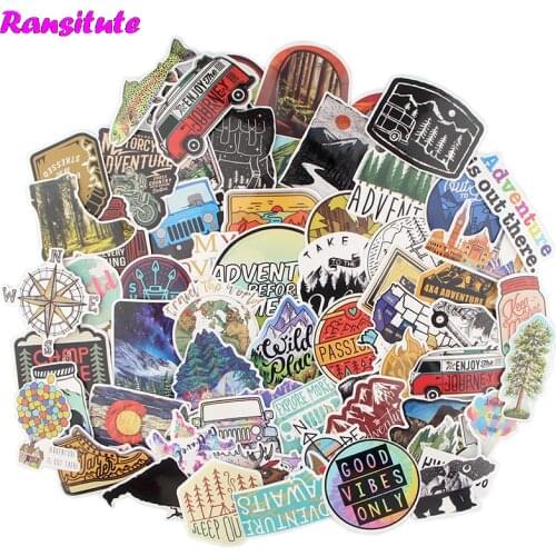 60pcs/set Outdoor Adventure Funny childrens Toy Stickers DIY Luggage Laptop Skateboard Phone Waterproof Stickers R600