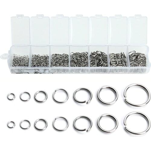 770pcs Doreen Box Stainless Steel Closed Jump Rings DIY Jewelry Making Findings Components with Box 3mm 4mm 5mm 6mm 7mm 8mm 10mm