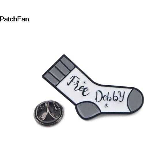 A3335 Patchfan Classic Movie Brooches Free Dobby Sock Enamel Pins Clothes Collar Lapel Pin Bag Metal Badges Jewelry For Lover