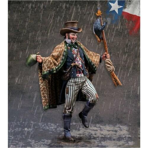 Unassambled 1/24 75MM Siege of Bexar man soldier 75MM Historical Resin kit miniature model Unpainted