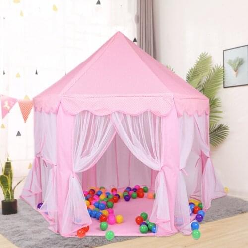 Childrens Play Tent Portable Princess Tent Dry Pool Wigwam Girls Castle Playhouse Outdoor Garden Kids Folding Beach Tent