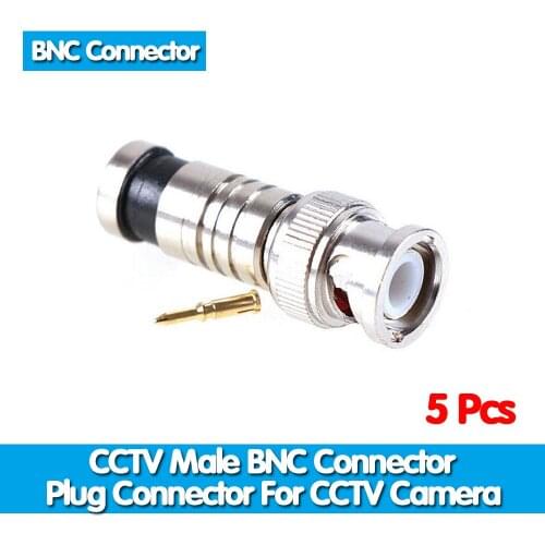 HKIXDISTE Hot sale ,5Pcs/lot BNC Connector BNC To RG59 Male Comprassion Coax Connector ,free shipping