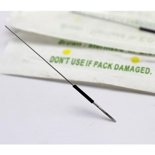 100pcs Steriled Eyebrow Tattoo Needle 0.35mm*50mm 1R,3RL,5RL,7RL,5F,7F Permanent Makeup Machine Needle Tattoo Gun Pen
