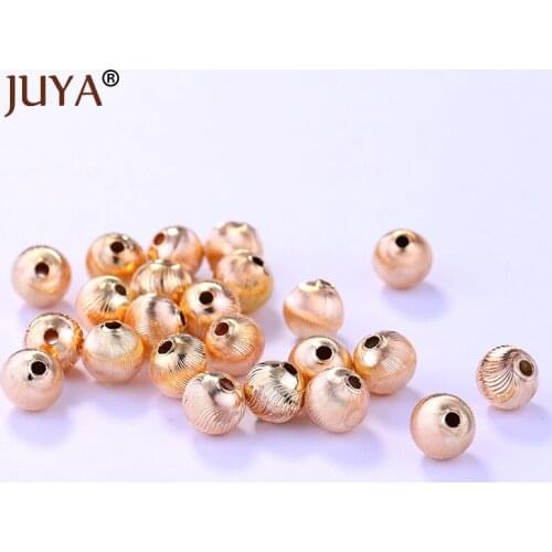 Supplies For Jewelry Wholesale 100pcs Gold 8mm Copper Round Seed Beads For Bracelet Necklace Jewelry Making Spacer Beads Finding