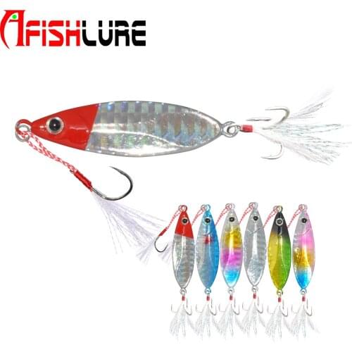LI01 Metal Jig with Hooks 50mm 13.5g Bass Fishing Lures Metal Fishing Jig Slow Sinking Fishing Lure