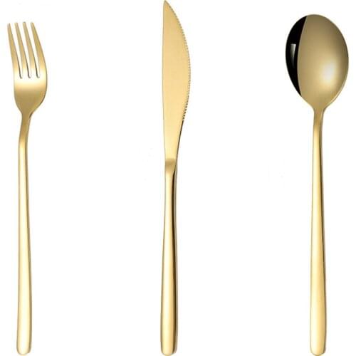 Tableware set Gold Cutlery Set Forks Knives Spoons 304 Stainless Steel Dinner Dinnerware Set Fork Spoon Knife Set Dropshipping