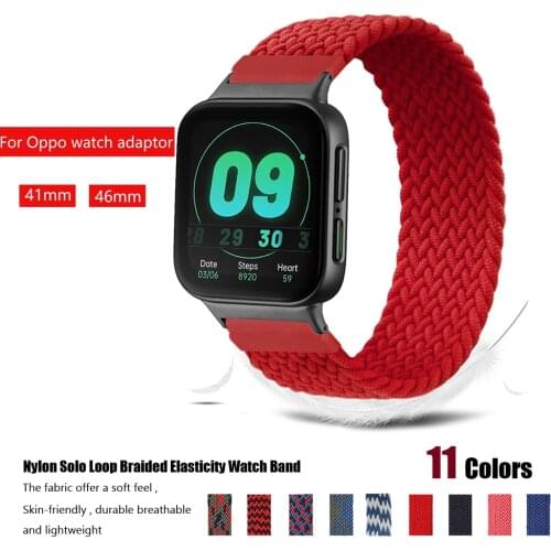 Nylon strap for Oppo Watch band 41mm 46mm Elastic Bracelet smart watch watchband Braided Solo Loop correa for Oppo wristbelt