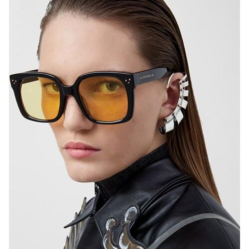 New 2020 classic vintage Korean fashion big frame square sunglasses women men retro oversized sun glasses rivet brand design