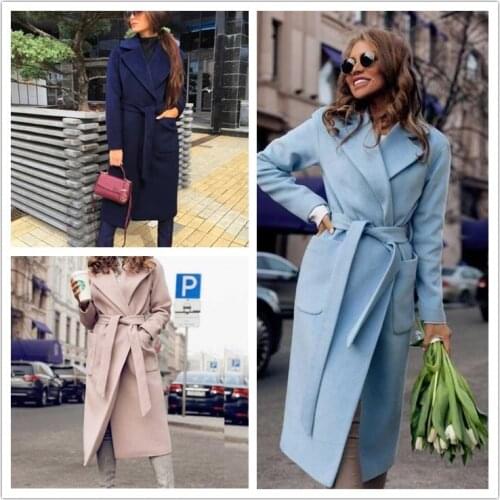 2020 New Lapel Strap Woolen Overcoat Womens Trench Coat zaraing-style za women 2020 sheining vadiming female jacket coat