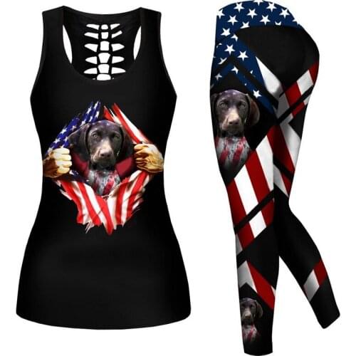 Native 3d Printing Fitness Sportswear Yoga Wear Gym Workout Vest Sports Suit Pants Ladies Workout 2 Piece Seamless Leggings Suit