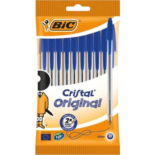 Bic Blue Cristal Original Ballpoint Pens 10 package