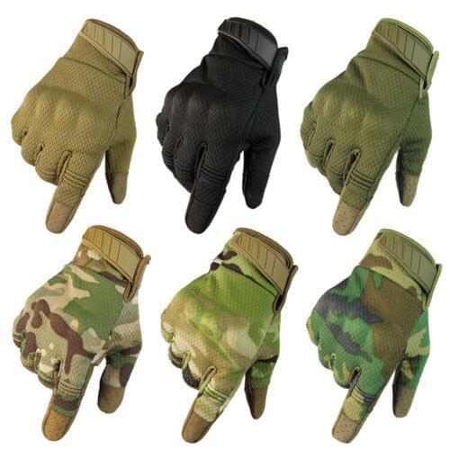 Mens Tactical Gloves Military Combat Shooting Paintball Mountaineering Anti-Cutting Industry Hard Knuckle Full Finger Gloves