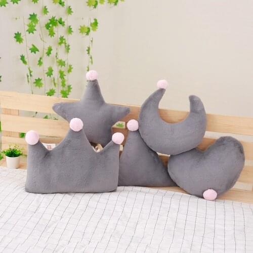 Star Pillow Plush Crown Pillow Cute Sofa Cushion Room Decoration Photo Props 36cm Heart Shaped Plush Cuthion
