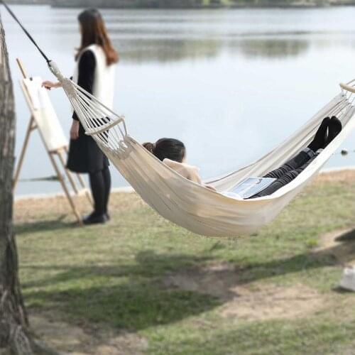 New Hanging Hammock Indoor Travel ​Outdoor Camping Home Bedroom Hammock Lazy Chair Swing Chair Thick Canvas Portable Hammocks
