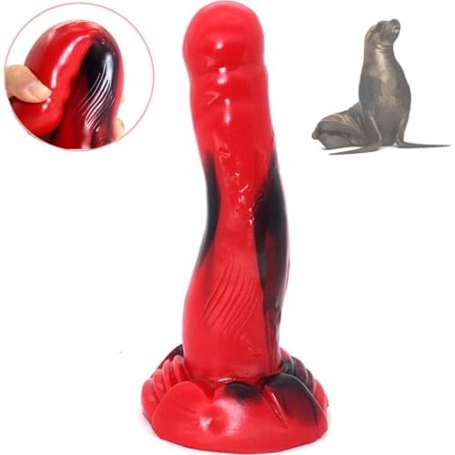 2021Realistic Animal Dildo Curvy Vibrator Female Toy Silicone Anal Plug Seal Penis Big Ass Butt Plug Adult Couple Persistent Toy