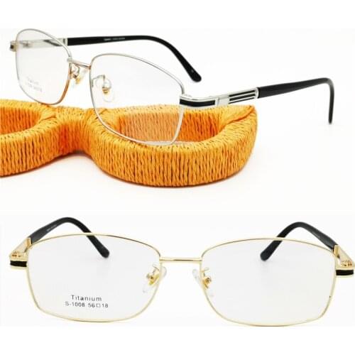 S1008 classic S-titanium fullrim IP vacuum color coating shield shape light weight dual color precription glasses for men