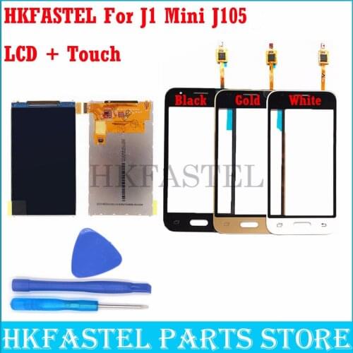 HKFASTEL LCD Touch screen For Samsung Galaxy J1 Mini SM-J105Y J105H J105M/DS Touch Screen Digitizer Front Glass Lens Free tool
