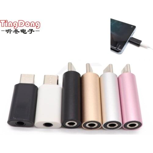 TingDong Type C To 3.5mm Female Audio Jack Headphone Cable Adapter connector For Huawei P9 For Motorola