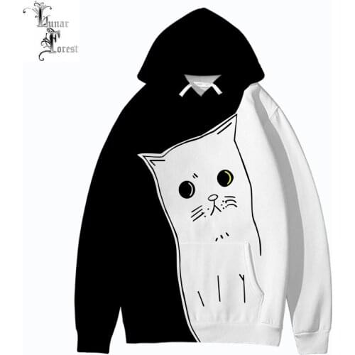 Funny Cat Double Color 3D Printing Men/Women Autumn Fashion Hoodies Sweatshirt Long Sleeves Pollover Plus Size