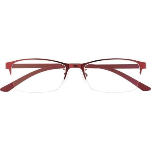 Ultra-light Half-frame Womens Business Myopia Glasses Anti-blue Light Simple And Elegant Soft Silicone Nose Pads Frame