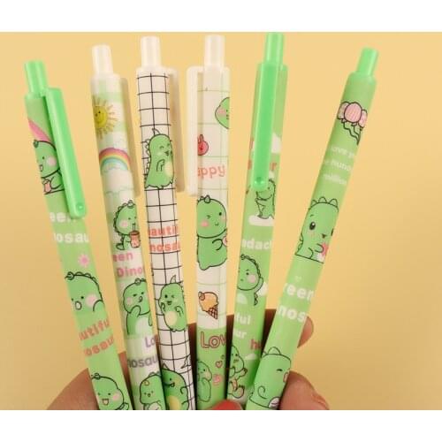 3pc/lot Cute Pen green dinosaur Press Office Gift School Supplies Stationery Kawaii Funny Pens