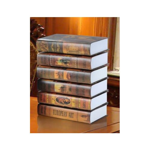 6PC Decoration book living room model room bookshelf bookcase for office model simple home English modern series