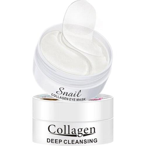 60Pcs Eye Mask Snail Collagen Serum Remove Eye Bags Dark Circles Snail Essence Firming Eye Skin Anti Aging Eye Patch Eye Care