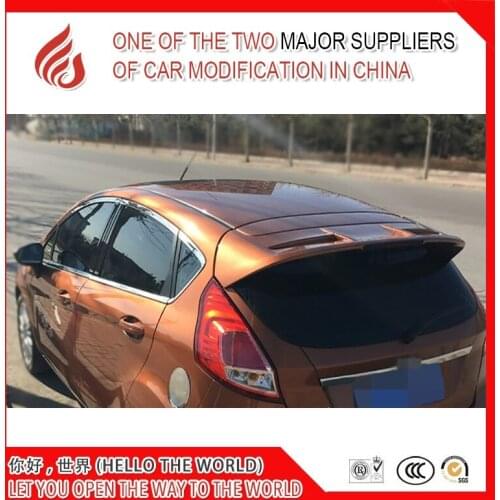 ABS black white or primer unpainted color carrear wing roof spoiler for fiesta hatchback 2006-2017