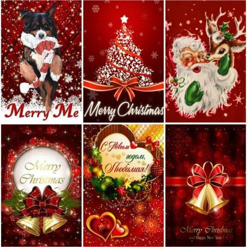 EverShine Diamond Mosaic Full Square Drill Christmas Card Picture Rhinestones Diamond Painting Landscape Cross Stitch Handicraft