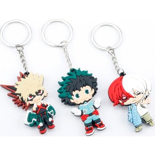 Lovely Cartoon Figure Keychain Anime My Hero Academy Keychainkeyring Acrylic Key Rings Toys Kid Gifts