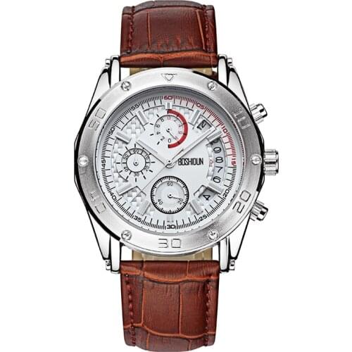 BOSHIDUN Men's Watch With Leather Strap