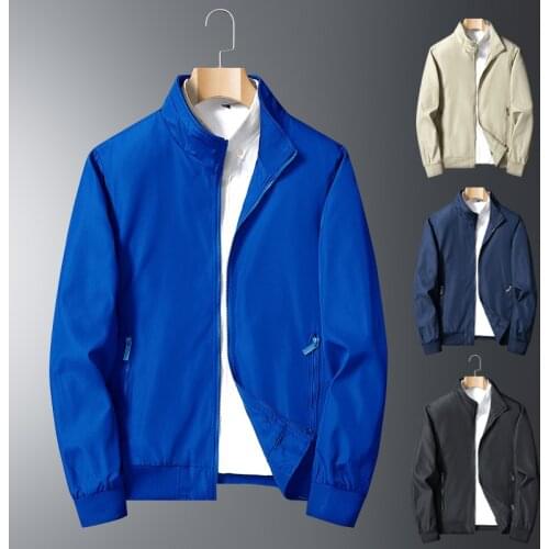 Mens Blue Zipper Jacket Coats Mens Windbreaker 2021 New Spring Men Outdoors Casual Streetwear Oversize Jacket for Men Style