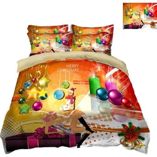 Twin size 3D bedding set Pillowcase bed cover decorate Queen California king flat sheet Luxury Christmas color ball