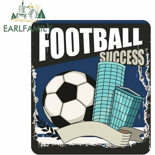 EARLFAMILY 13cm x 11.6cm for Football Ball Success Car Stickers Waterproof Window Bumper Decal Anime Car Accessories