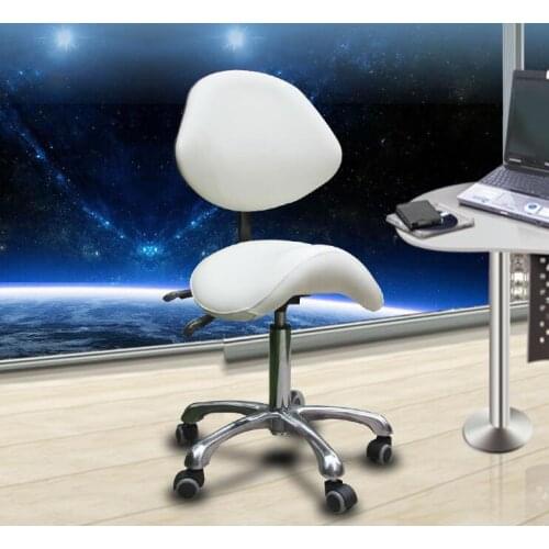 Ergonomic Swivel Dental Chair Saddle Doctors Stool Adjustable Backrest Leather Dentist Spa Rolling Chair Beauty Salon Clinic