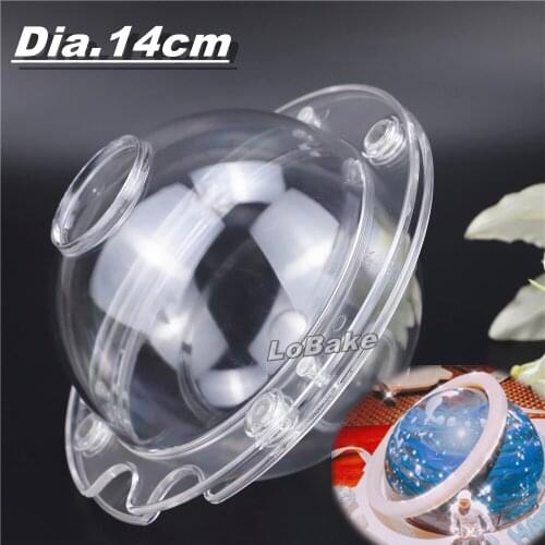 Latest 14cm diameter 3D smooth ball shape polycarbonate chocolate mold ice mould candy baking moulds DIY starry star bakery
