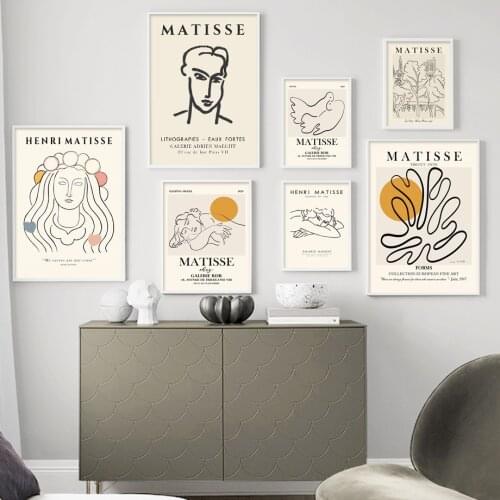 Picasso Woman Tree Sun Pigeon Abstract Line Art Canvas Painting Nordic Posters And Prints Wall Pictures For Living Room Decor