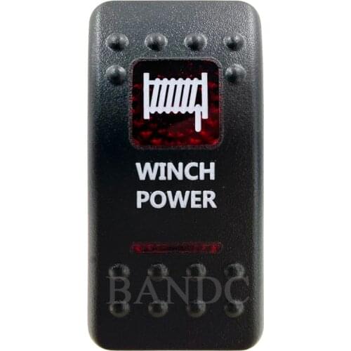 Cover Cap Only！WINCH POWER Rocker Switch Cover Cap Red Window Labeled for Boat Truck ARB Carling NARVA Control Cap Accessories