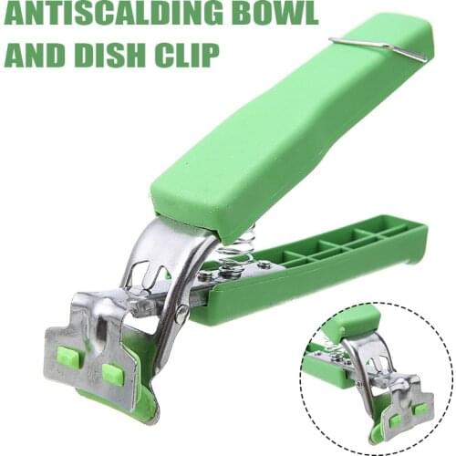 Kitchen Hot Bowl Holder Dish Clamp Pot Pan Gripper Clip Hot Dish Plate Bowl Clip Plastic Handle Stainless Steel Head