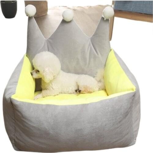 Pet Dog Bed Warm In Autumn Winter Removable Washable Deep Sleep Kennel Scratch-resistant Net Red Crown Soft Breathable Pet Sofa