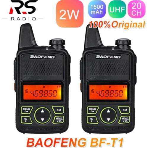 2PCS BAOFENG BF-T1 Mini Walkie Talkie Portable Kids Radio Stations BAOFENG T1 UHF Ham Radio Transceiver Amateur BF T1 Kids Toy